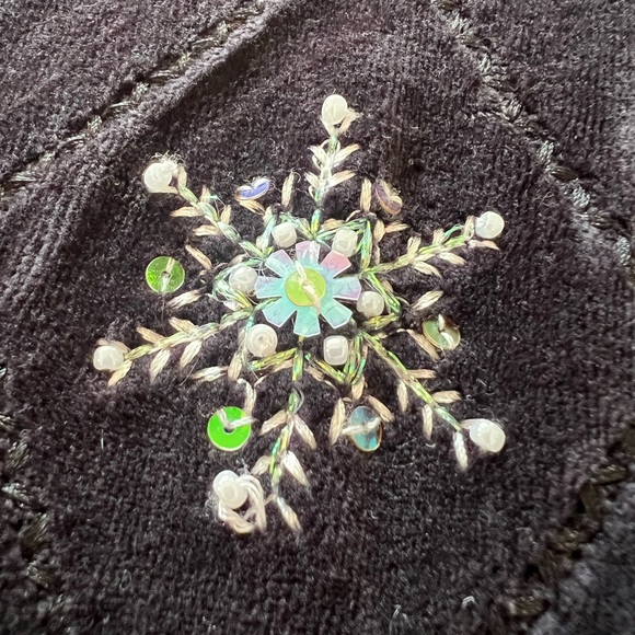 ALFRED DUNNER Black Velvet‎ Jacket Embroidered Cotton Blend  14 zip up vintagee - Picture 12 of 13